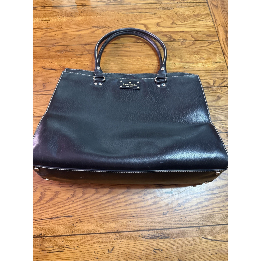 Kate Spade Wellesley Kory Black Leather Work Tote Bag